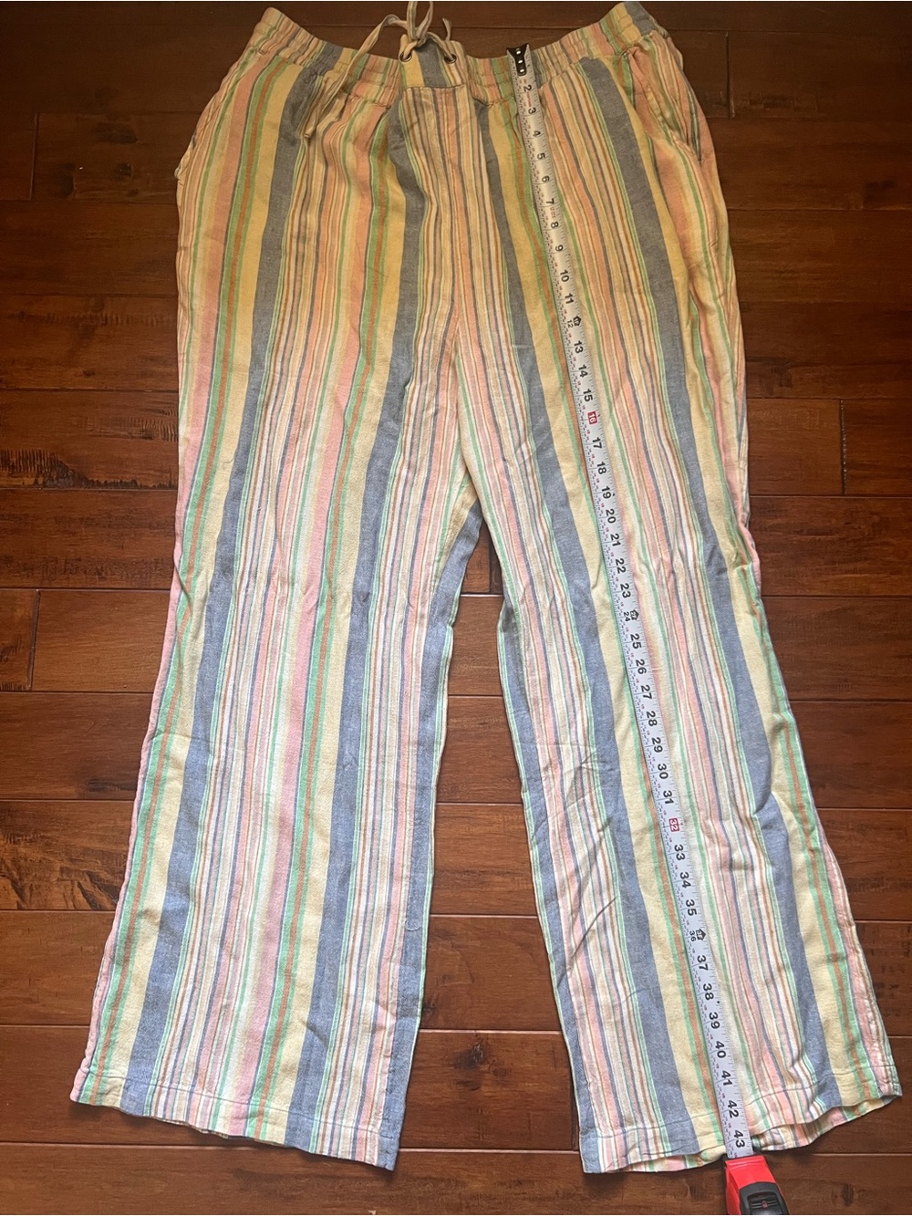 Naturals d&co. Striped Wide Leg Lounge Pants Size 1X Boho Coastal